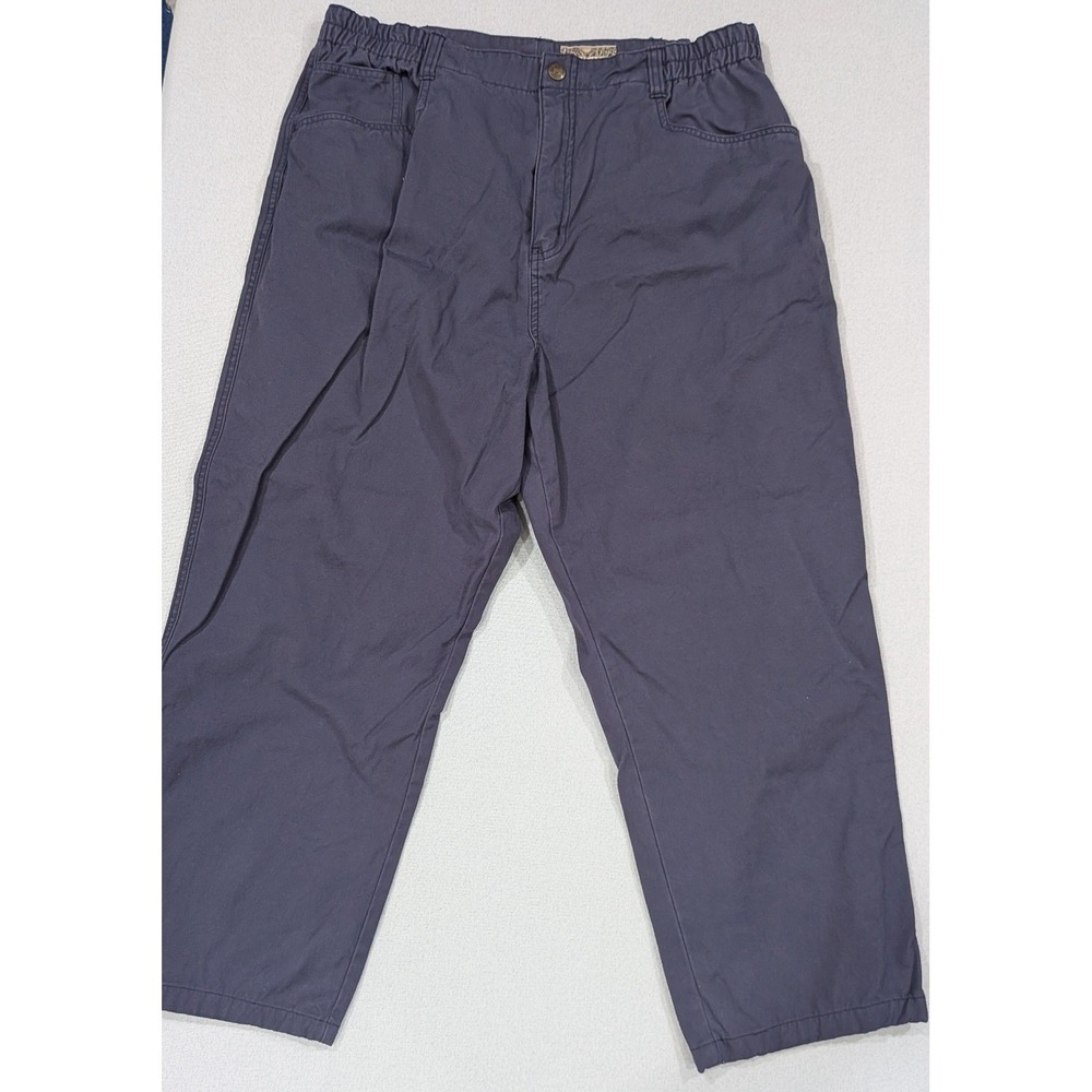 Royal Robbins Pants Womens 16 Blue Cotton Elastic Waist Hiking Straight